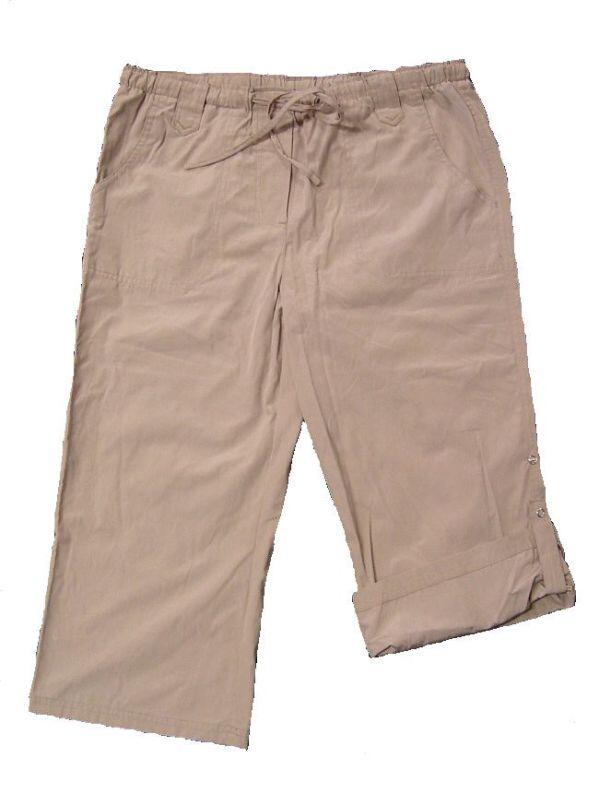 Damen Capri Hose Lena krempelbar - sand 40 / sand 42