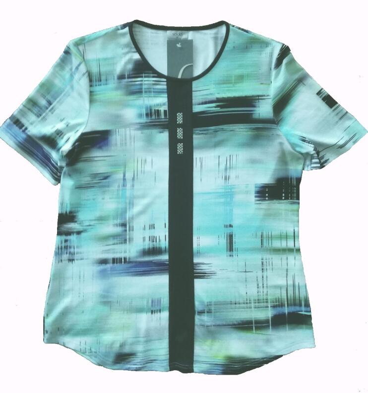 Seidel Blusenshirt 1/2 Arm weiss-blau-grün-türkis