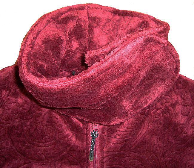 Maul Damen Kuschelfleecejacke mit Umschlagkragen Gr. 36 - Kragen der Kuschelfleecejacke in Farbe