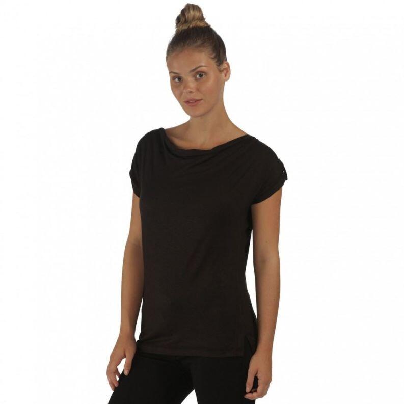 Regatta T-Shirt Nolana Wasserfallkragen black