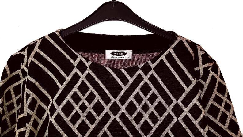 UNO PIU Damen Pullover schwarz-sand-fuchsia