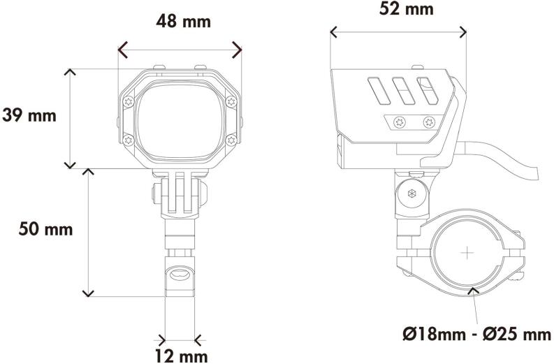 LED Zusatzscheinwerfer Nova (Set) Ø18mm – Ø25mm