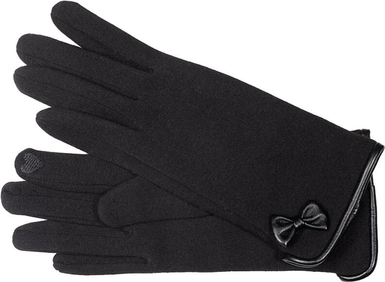 Fiebig Damen Handschuh Schwarz Schleife