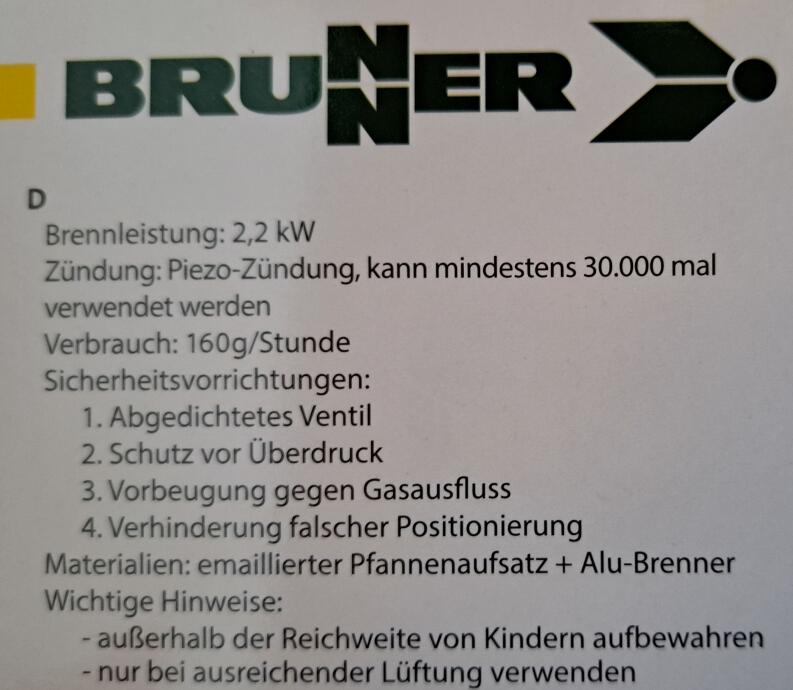 Brunner Gaskocher Devil