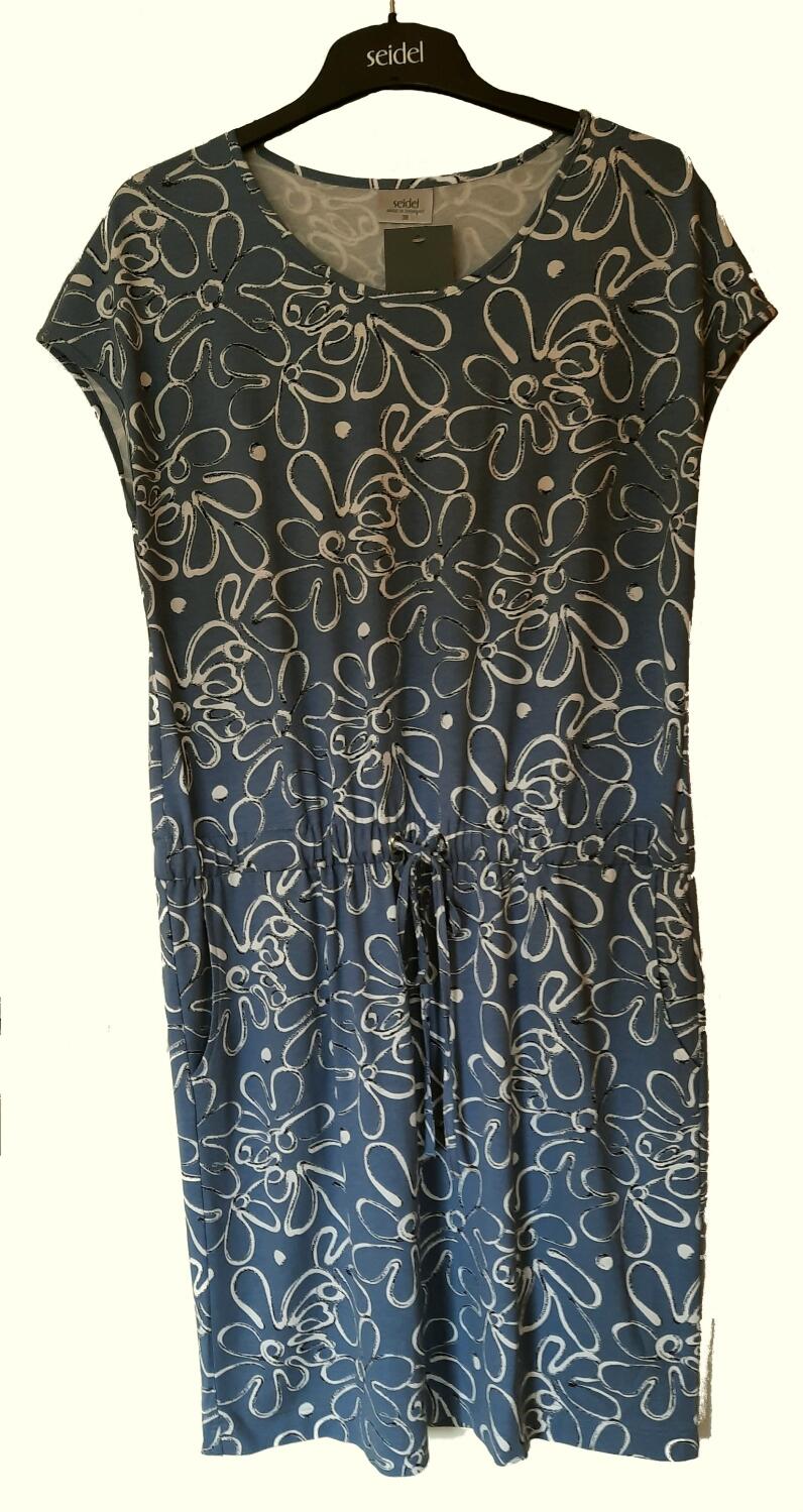 Seidel Damenkleid mit Tunnelzugband blau
