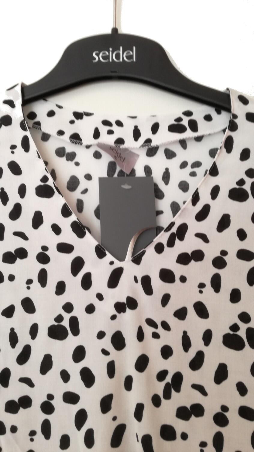 Seidel Damenbluse weiss-schwarz Jockey