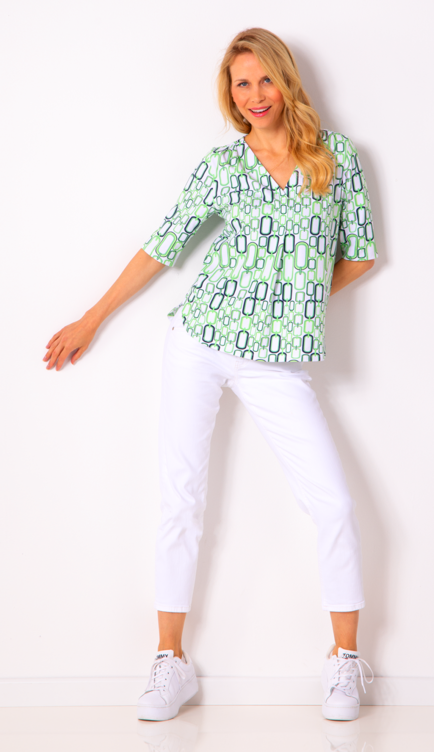 Serena Malin Retro Print Shirt Chain