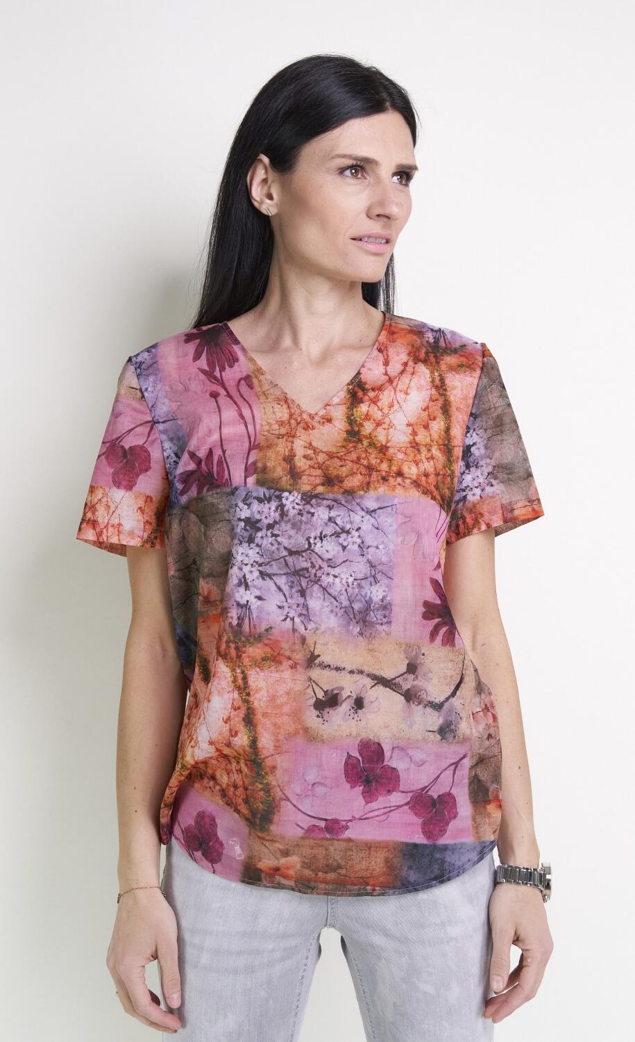 Seidel Blusenshirt Floral Japan Halbarm