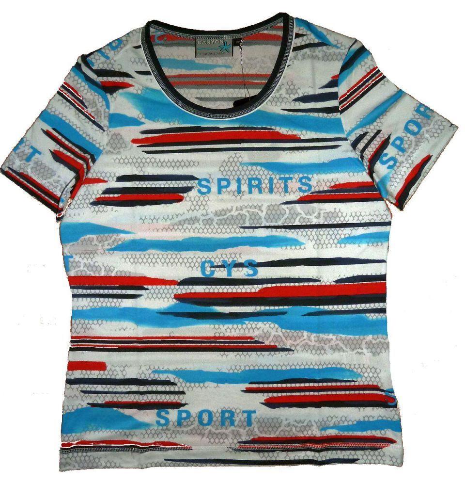 Canyon T-Shirt marine-ozean-grau-weiss-rot